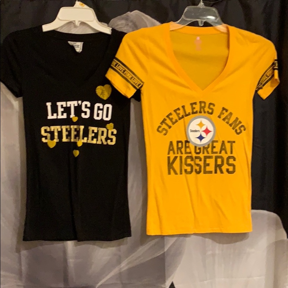 SHIPPING LABEL -re-shipment! Bundle! Victoria Secret PINK NFL Steelers Tee’s XS